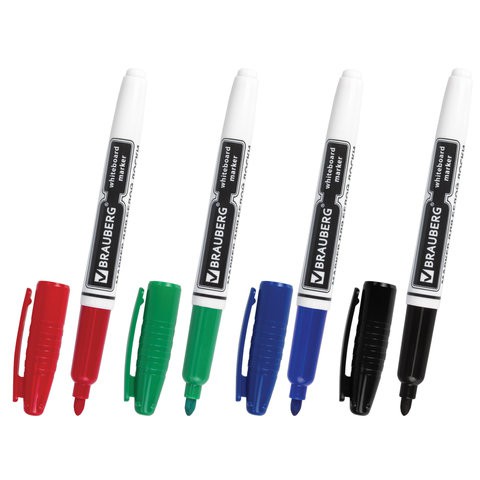 Маркеры для доски Brauberg 4 мм 4 цвета 150850 цена за 3 шт , 